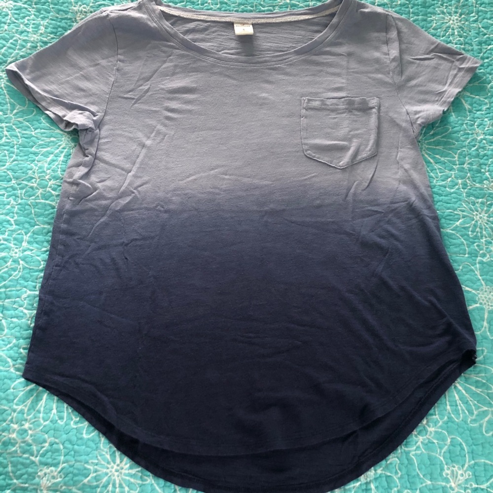 Hollister Blue and Gray/Grey Tie-Dye T-Shirt